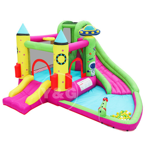 Inflatable rocket castle with pool1852