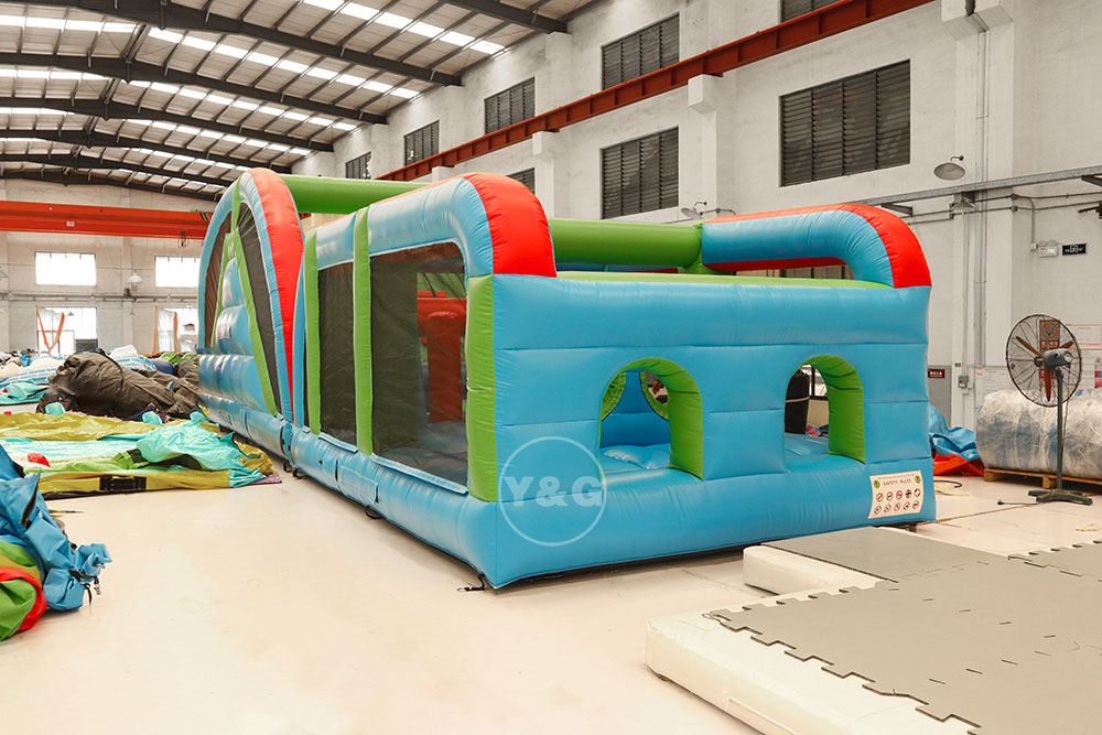 Inflatable light blue obstacle courseYGO67