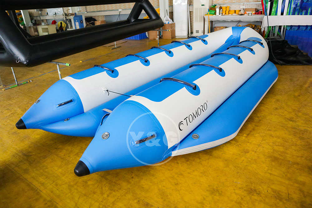 Inflatable ten seat blue banana boat04