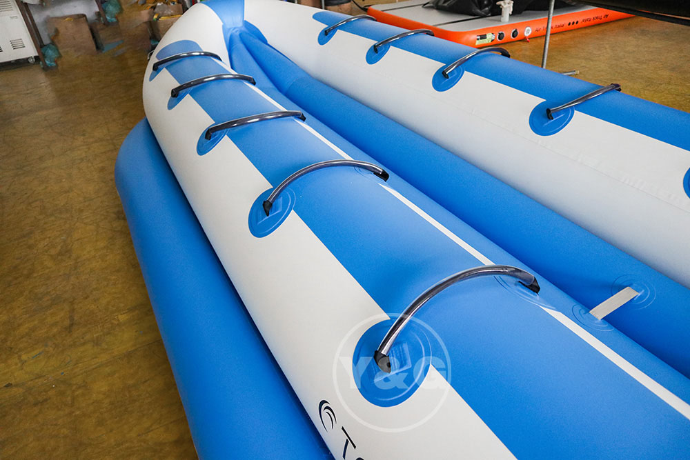 Inflatable ten seat blue banana boat04